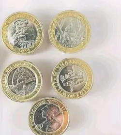 5X £2 TWO POUND COINS JOB LOT BRITANNIA, WW1 ARMY, KITCHENER, SHAKESPEARE, WW2