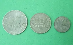 WW2 GERMAN OCCUPATION NETHERLANDS 1941 & 1942 COIN SET