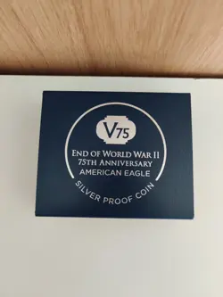 END OF WORLD WAR II 75TH ANNIVERSARY AMERICAN EAGLE SILVER PROOF COIN WW2