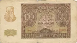 CURRENCY GERMANY POLAND 1941 WW2 WAR ERA OCCUPATION 100 ZLOTY CIRCULATED FAIR