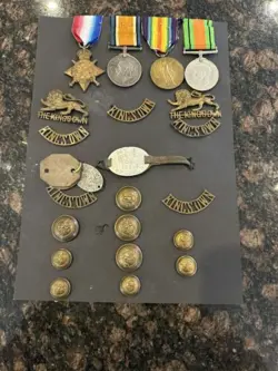 WW1 & WW2 MEDALS PLUS BADGES SGT T STONES