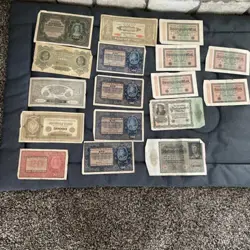 LOT (17 ) GERMANY - POLAND WW2 ERA CIRCULATED NOTES