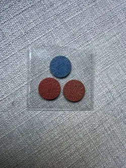 3 OPA BLUE REDPOINT TOKEN WAR RATION WW2 VINTAGE OLD COINS - UNCIRCULATED RARE