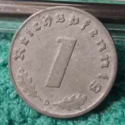1941 WW2  1 REICHSPFENNIG~ GERMANY,CIRCULATED, 3RD REICH