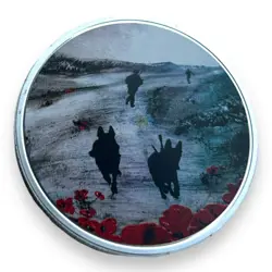 WAR POPPY MARCHING COMMEMORATIVE SILVER COIN - WW2 WORLD WAR 2