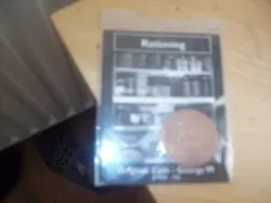 GEORGE VI PENNY[1D] WITH WW2 RATION CARD