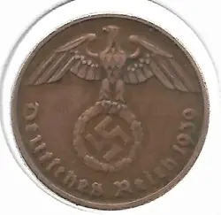 RARE OLD WWII COPPER GERMAN WAR 1939-G WW2 GERMANY MILITARY COLLECTION COIN #100