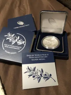 2020 END OF WORLD WAR II 75TH ANNIVERSARY SILVER MEDAL WW2