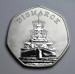 GERMAN BATTLESHIP BISMARCK SILVER COMMEMORATIVE. PURSUIT & SINKING, WW2, NAVY