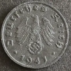 GERMANY-1941-THIRD REICH - 1 REICHSPFENNIG  COIN-WORLD WAR 2 - MINT D - MUNICH