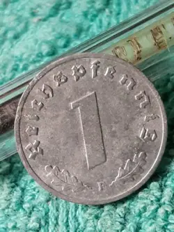 A WW2  1 REICHSPFENNIG~ GERMANY, HEAVILY CIRCULATED, 3RD REICH