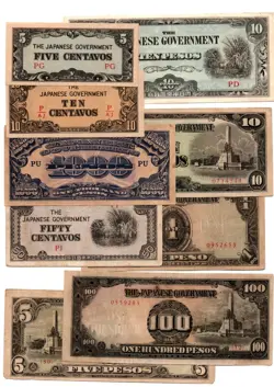 PHILIPPINES JAPANESE INVASION MONEY JIM WW2 REGULAR ISSUE SET GROUP COLLECTION