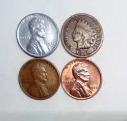 1 SET LINCOLN WHEAT PENNY INDIAN HEAD CENT STEEL WW2 CENT