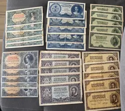 30 MILPENGO HUNGARY WW2 PENGO COLLECTION BANKNOTES  WWII 1946 P-126...P130 P-131