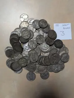 LOT OF 100 WW2 SILVER WAR NICKELS 1942-1945 #3