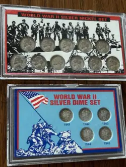 WORLD WAR 2 SILVER NICKEL AND SILVER DIME SET
