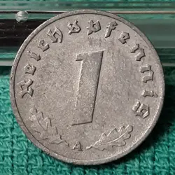 A 1940 WW2  1 REICHSPFENNIG~ GERMANY,CIRCULATED, 3RD REICH,
