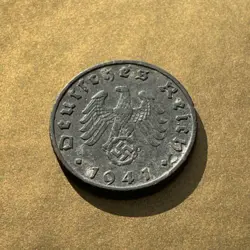 GERMANY WW2 1941-B 5 REICHSPFENNIG COIN, XF CIRCULATED