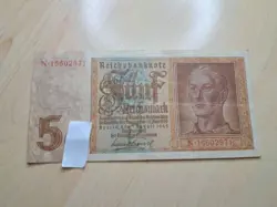5 REICHSMARK REICHSBANKNOTE BERLIN GERMAN EMPIRE WW2 1924