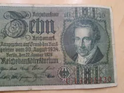 10 REICHSMARK REICHSBANKNOTE BERLIN GERMAN EMPIRE WW2