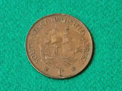 VINTAGE 1941 WW2 SOUTH AFRICA GEORGE VI PENNY COIN