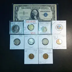 ESTATE SALE JUNK DRAWER COIN LOT SILVER WW2 COIN BUFFALO NICKELS & MORE