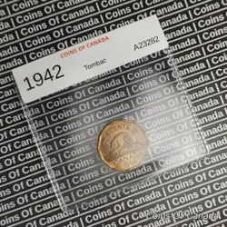 1942 CANADA 5 CENTS COIN - WW2 TOMBAC NICKEL - UNCIRCULATED COIN #COINSOFCANADA
