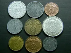 9 COIN LOT 1935-1945: WW2 GERMAN THIRD REICH 2 REICHSMARK SILVER