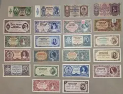 HUNGARY WW2 22 PCS COLLECTION BANKNOTES (VF-XF)  1.000.000 B.PENGO, RARE SERIE