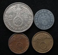 G8217  WW2 NAZI GERMANY THIRD REICH SILVER ALUMINUM-BRONZE BRONZE ZINC  COIN LOT