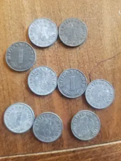 1 REICHSPFENNIG 1940S WW2 COINS