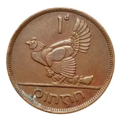 REPUBLIC OF IRELAND 1942 COIN WW2 1 PENNY