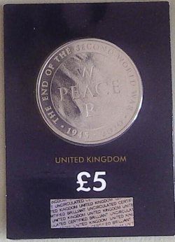 CHANGE CHECKER - 2020 END OF WW2 - UNCIRCULATED £5 COIN