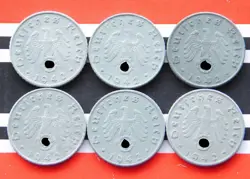 6X COINS REICHSPFENNIG
