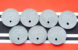 7X COINS REICHSPFENNIG