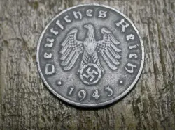 GERMAN 1 REICHSPFENNIG ~ GERMANY ~ WW2 1PF 1943 D, CIRCULATED COIN-SEE PICS!!