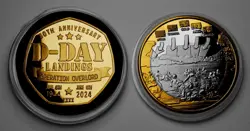 PAIR OF D-DAY LANDINGS 80TH ANNIVERSARY COMMEMORATIVE COINS. 1944-2024. WW2