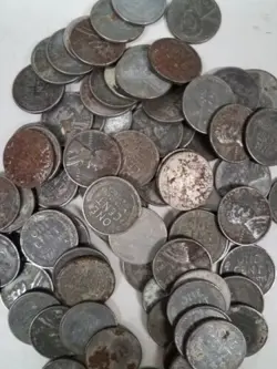132AD18 LOT OF 18 WHEAT PENNIES 1943 WW2 LINCOLN STEEL CENTS COINS RUST IMPAIRED