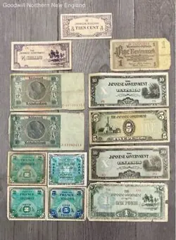 LOT 13 WW2 BANKNOTES ALLIED MILITARY FRANCE GERMANY JAPANESE OCCUPATION OCEANIA