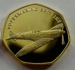 SUPERMARINE SPITFIRE 24CT GOLD COMMEMORATIVE GREAT BRITISH DESIGN ICONS. WW2 RAF