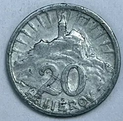 SLOVAKIA 20 HALIEROV 1942, WW2 COINAGE