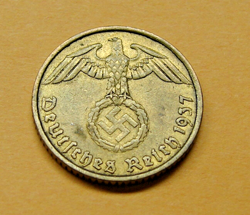 GERMANY--1937 5 PFENNIG COIN--WW2 ISSUE