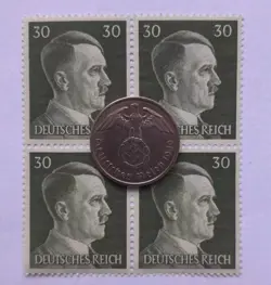 THIRD REICH WORLD WAR 2 COIN AND STAMP SET