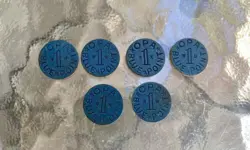 LOT OF 6 OFFICE PRICE ADMINISTRATION OPA WW2 WWII RATION TOKENS COINS BLUE RARE