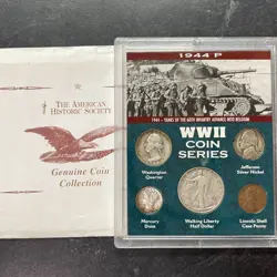 1944 P WW2 UNITED STATES SILVER COIN SET AMERICAN HISTORIC SOCIETY W/HOLDER