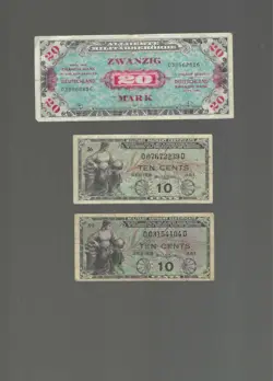 3 WW2 MILITARY PAYMENT CERTIFICATES