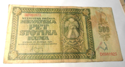 CROATIA 500 KUNA 1941 BANKNOTE WW2