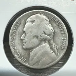 1945 D JEFFERSON NICKEL 35% SILVER WW2