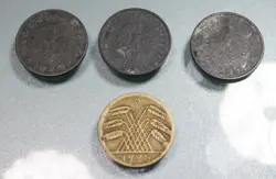 ZINC COINS. 1925-1941.