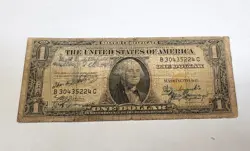 1935 A NORTH AFRICA $1 SILVER CERTIFICATE ONE DOLLAR NOTE SHORT SNORTER WW2 WWII